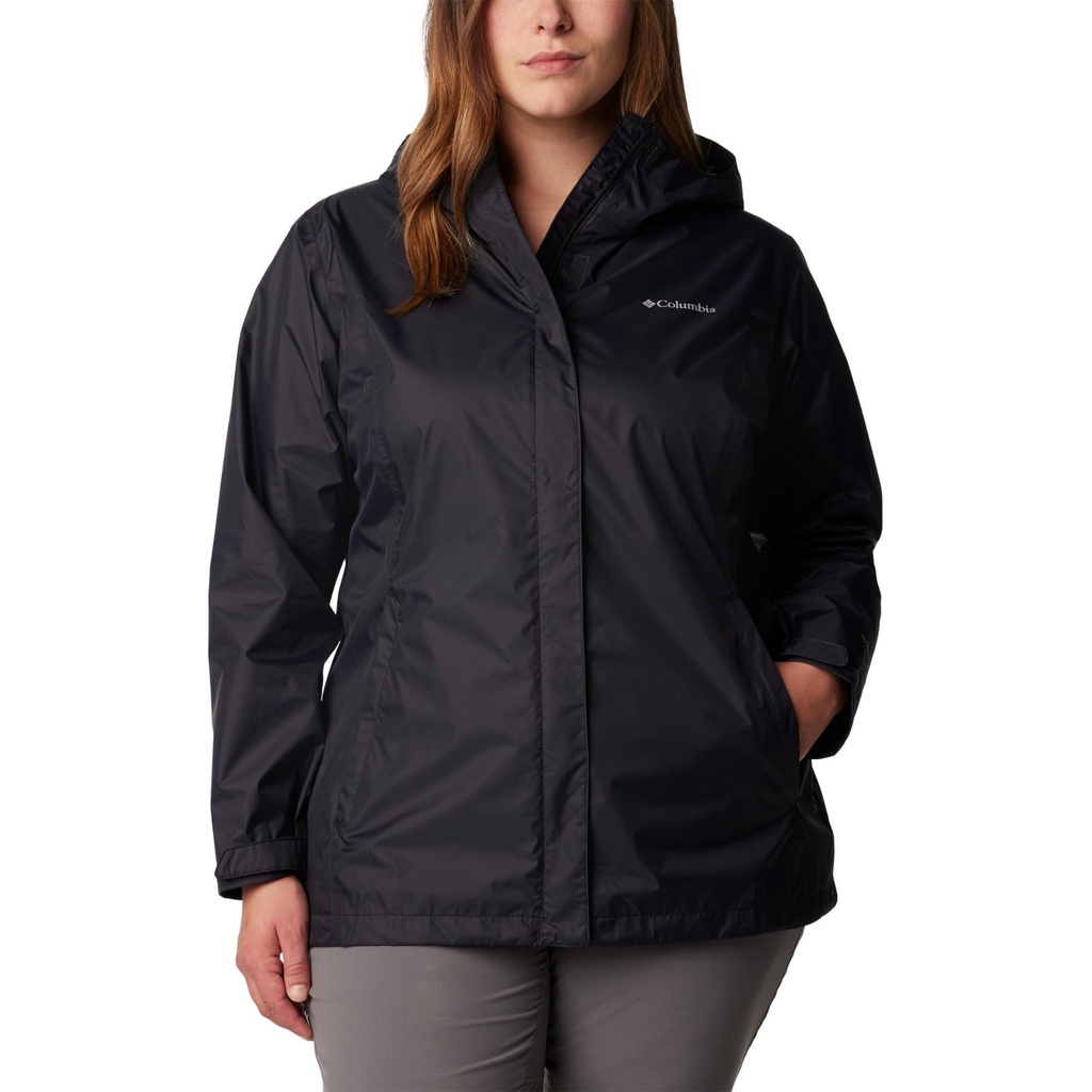 [000214624000000] Columbia Women's Arcadia II Rain Jacket - Plus Size (Black, 1X)
