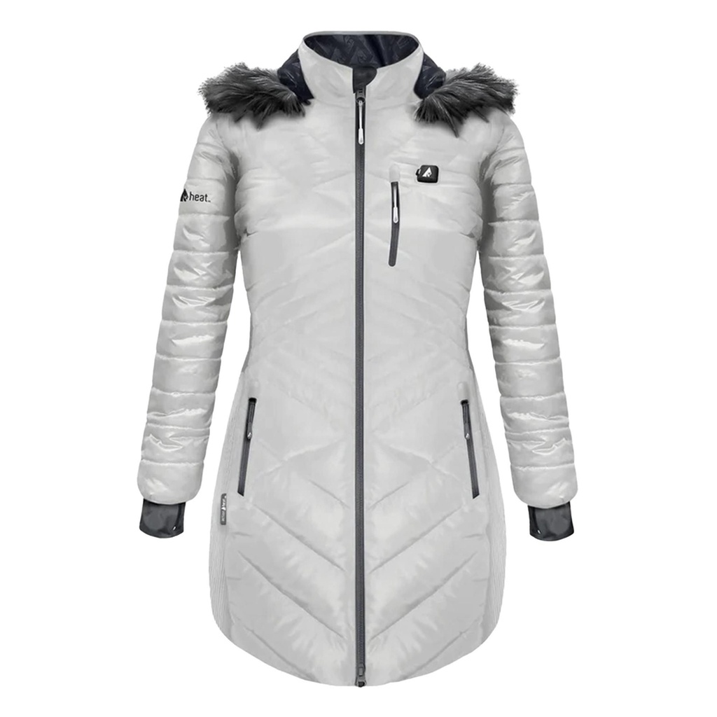 ActionHeat Women's 5V Heated Long Puffer Hooded Jacket