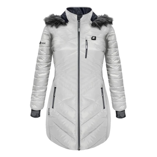 ActionHeat Women's 5V Heated Long Puffer Hooded Jacket