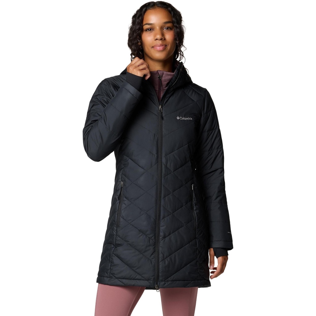 [000214821000000] Columbia Women's Heavenly Long Hooded Jacket (Black, XS)