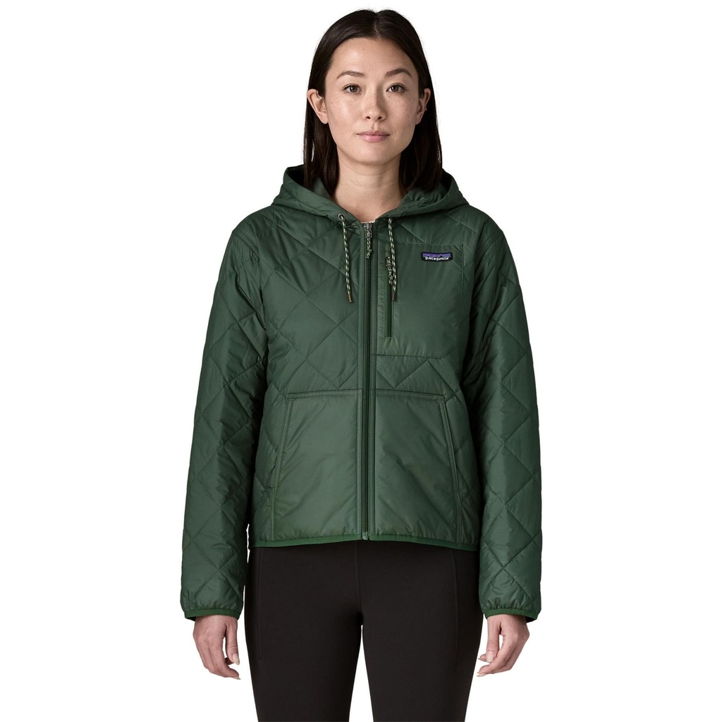 [000214913000000] Patagonia Women's Diamond Quilted Bomber Hoodie (Green, XXS)