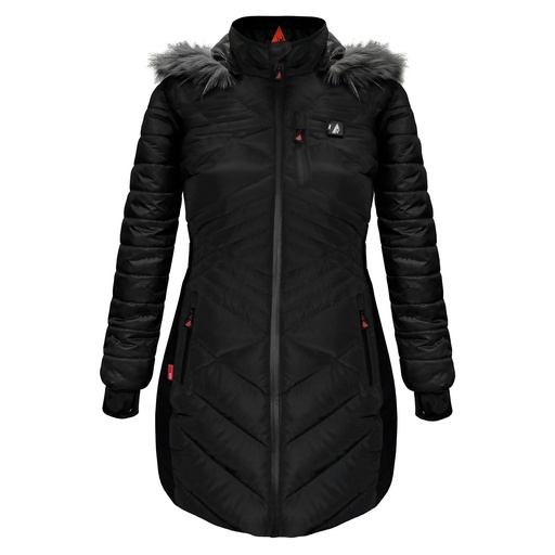 ActionHeat Women's 5V Heated Long Puffer Hooded Jacket