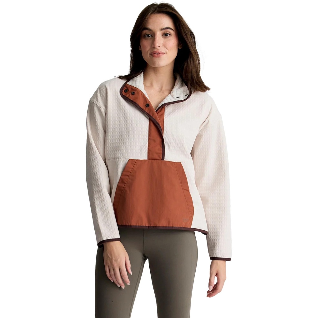 [000215268000000] Free Fly Women's Gridback Fleece Snap Pullover (Stone, XS)