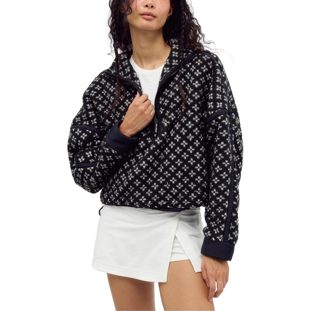 [000215292000000] FP Movement Women's Printed Mountain High Half Zip Fleece (Navy, XS)
