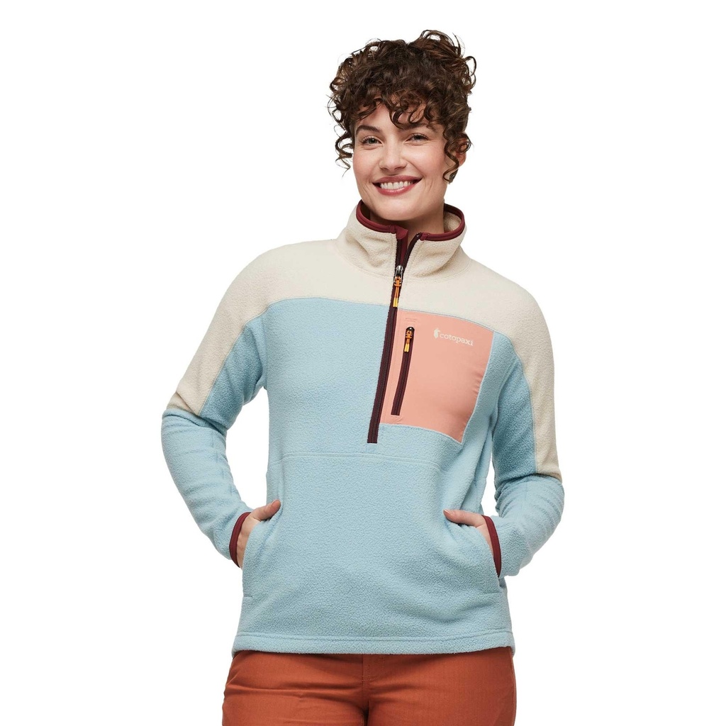 [000215331000008] Cotopaxi Women's Abrazo Fleece Half-Zip Jacket (Cream/Sea Spray, S)