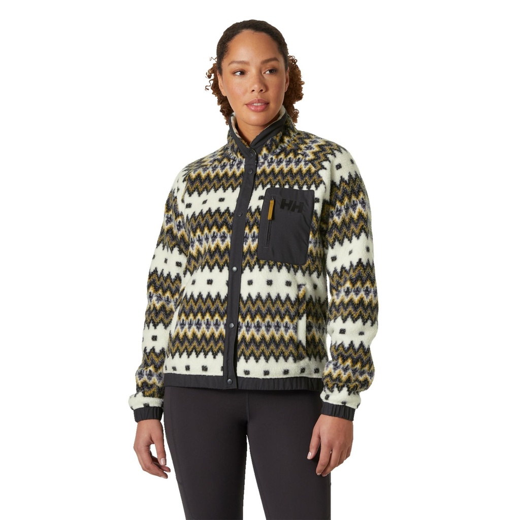 [000215335000003] Helly Hansen Women's Imperial Printed Pile Snap Sweater (Snow Nordic Knit, S)