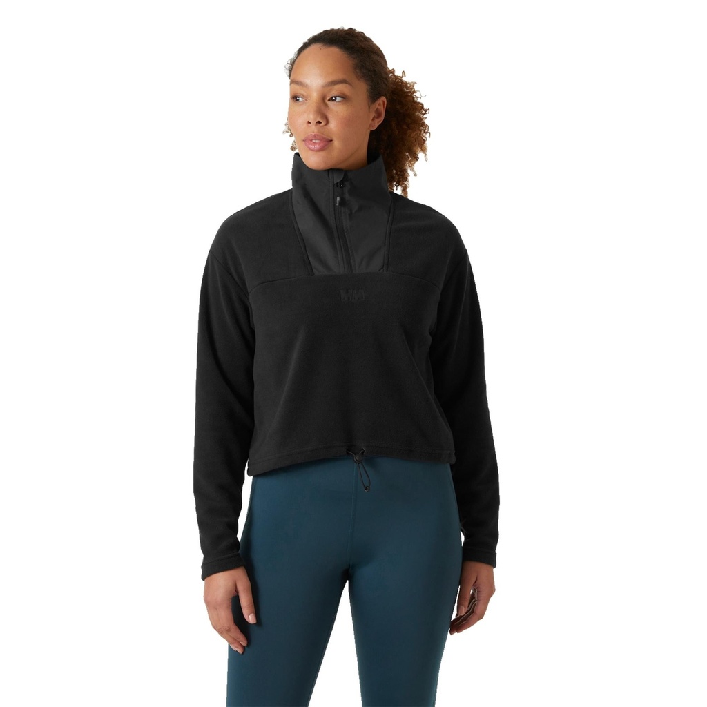 [000215338000005] Helly Hansen Women's Daybreaker Cropped Fleece Pullover (Black, S)
