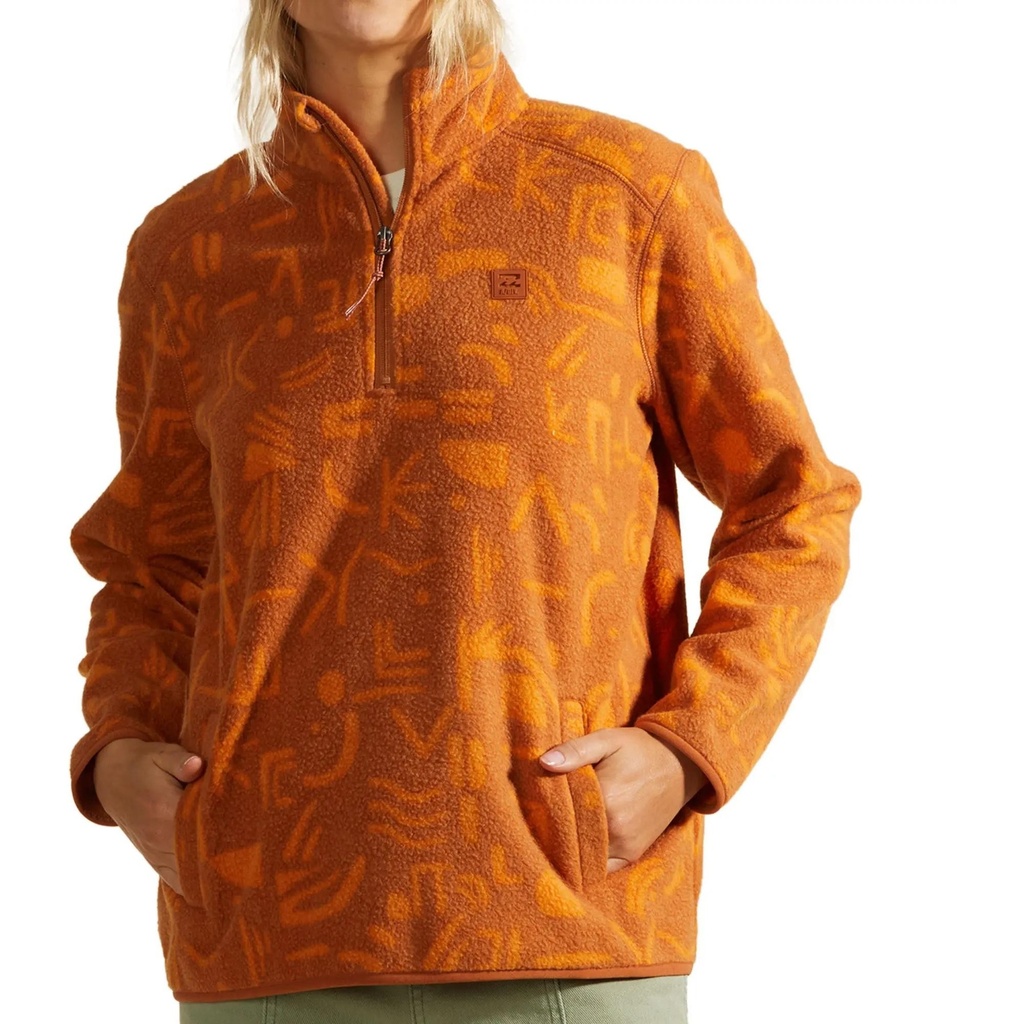[000215435000000] Billabong Women's Boundary Mock 3 Fleece Jacket (Adobe, S)