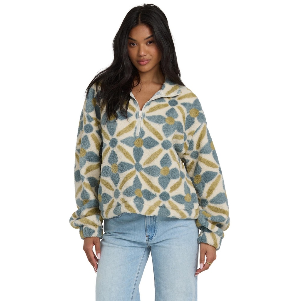 Billabong Women's All The Time Sherpa Half Zip Fleece