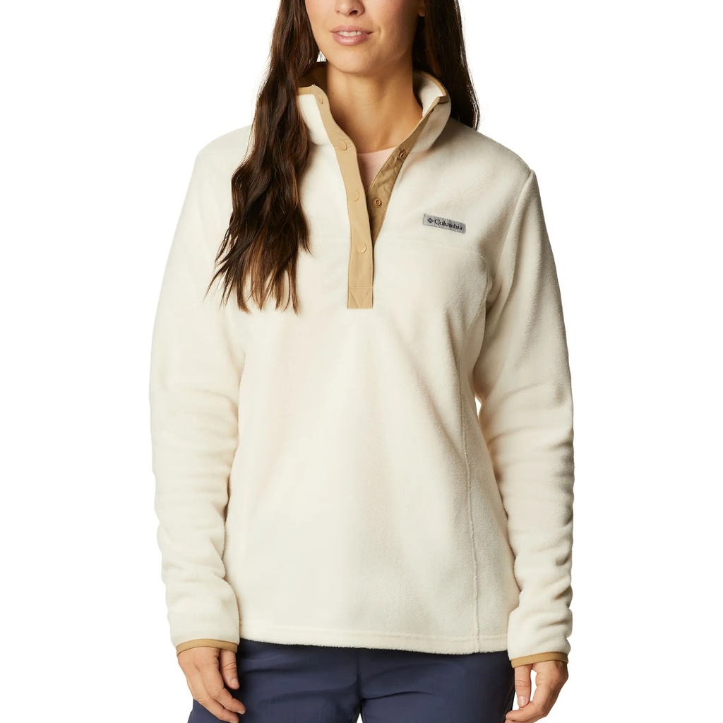[000215490000012] Columbia Women's Benton Springs Half Snap Pullover (Chalk/Beach, S)