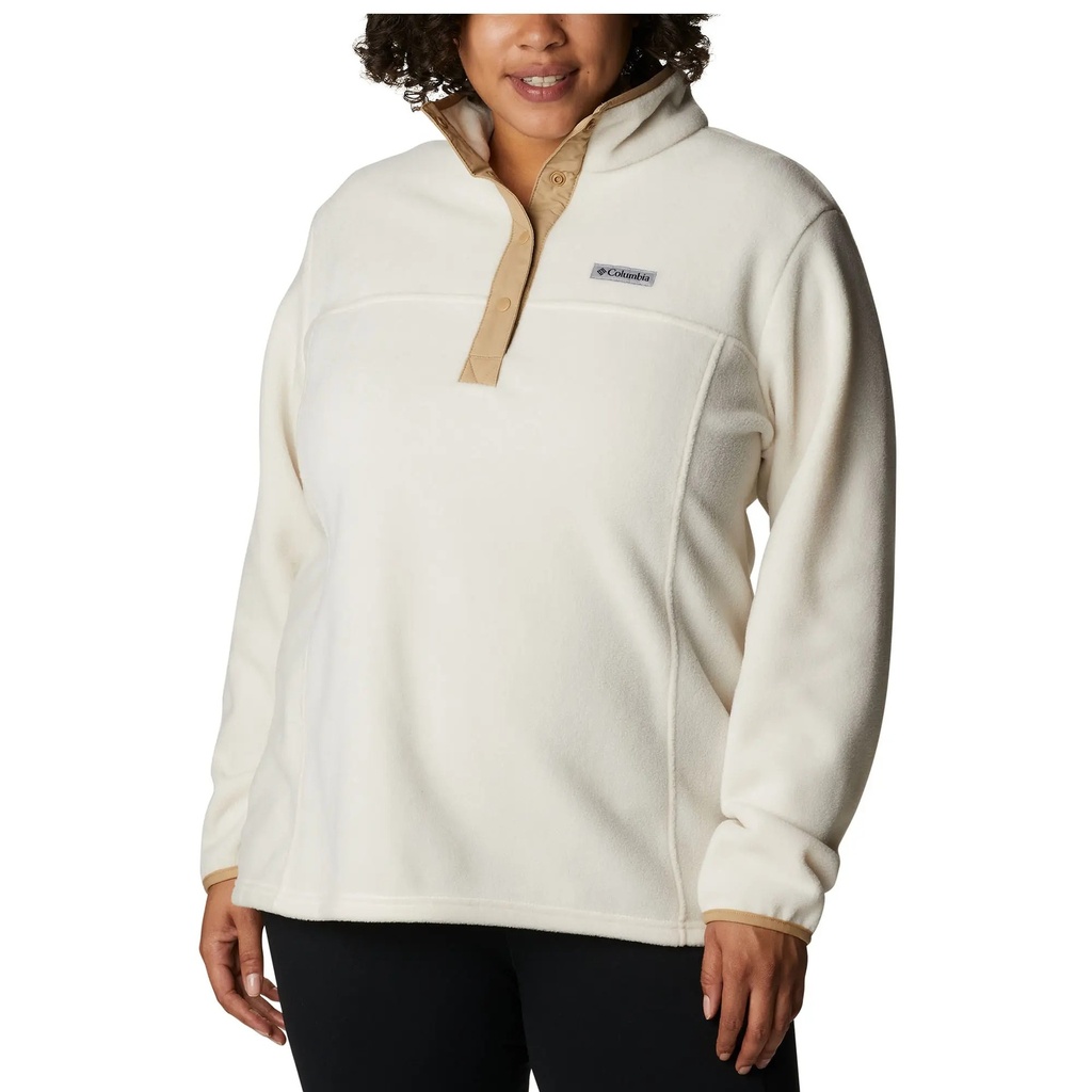 [000215493000000] Columbia Women's Benton Springs Half Snap Jacket - Plus Size (Chalk/Beach, XL)