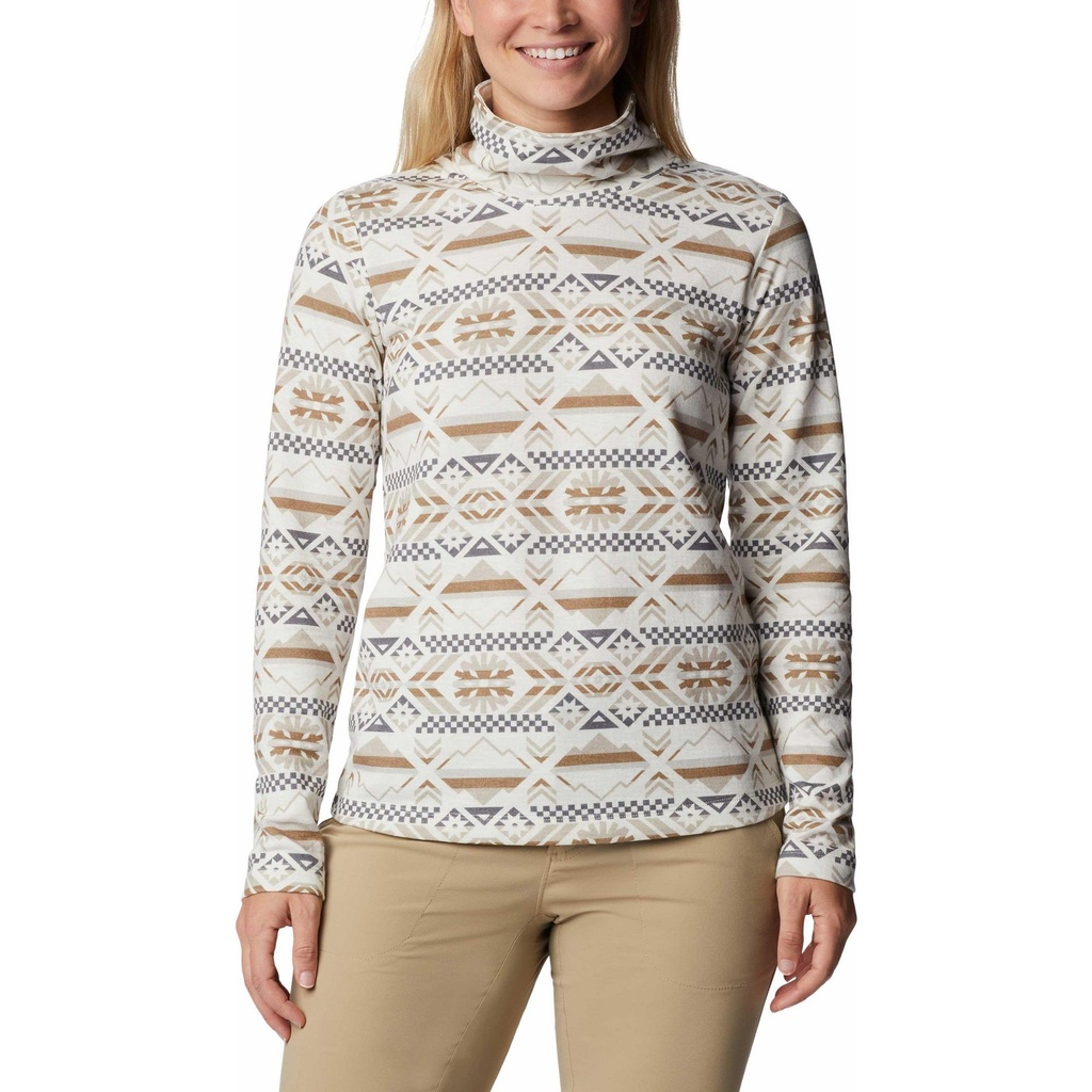 [000215501000000] Columbia Women's Holly Hideaway Funnel Neck Long Sleeve Shirt (Chalk, S)