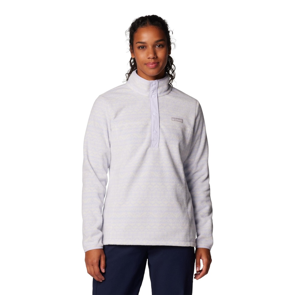 [000215506000000] Columbia Women's Benton Springs Printed Half Snap Fleece Pullover (Snowdrift Madras Tonal, XS)