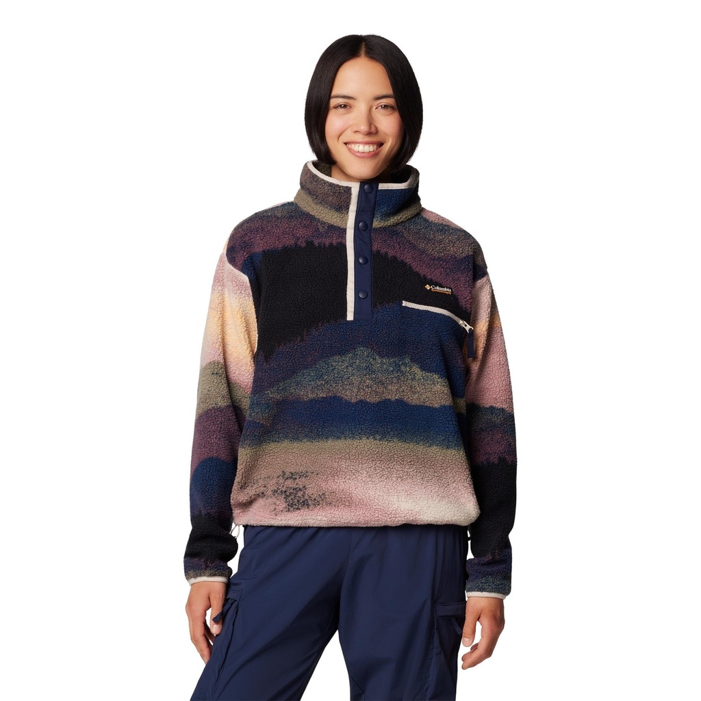 Columbia Women's Helvetia II Printed Cropped Half Snap Fleece Pullove
