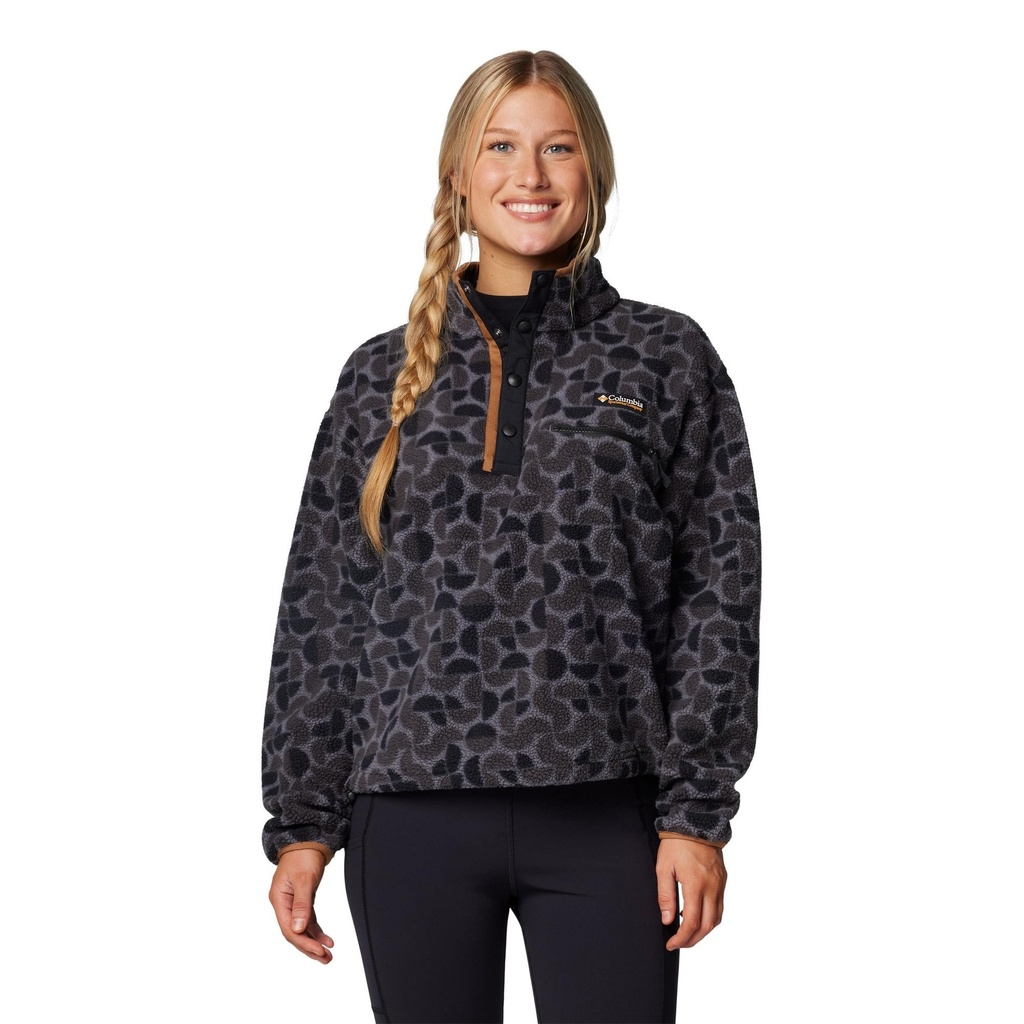Columbia Women's Helvetia II Printed Cropped Half Snap Fleece Pullove