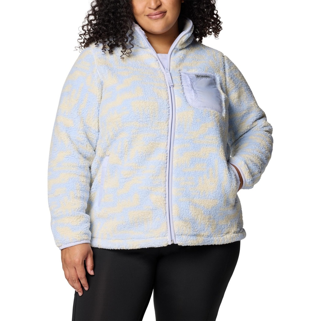 [000215512000000] Columbia Women's West Bend Print Full Zip II Jacket - Plus (Snowdrift Highland Tonal, 1X)