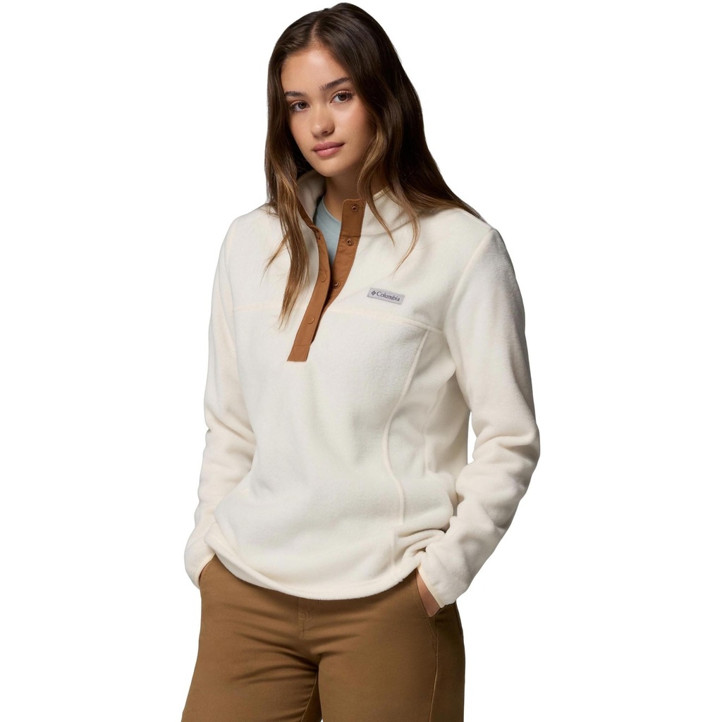 [000215515000000] Columbia Women's Benton Springs Half Snap Pullover Fleece II (Chalk/Camel Brown, XS)