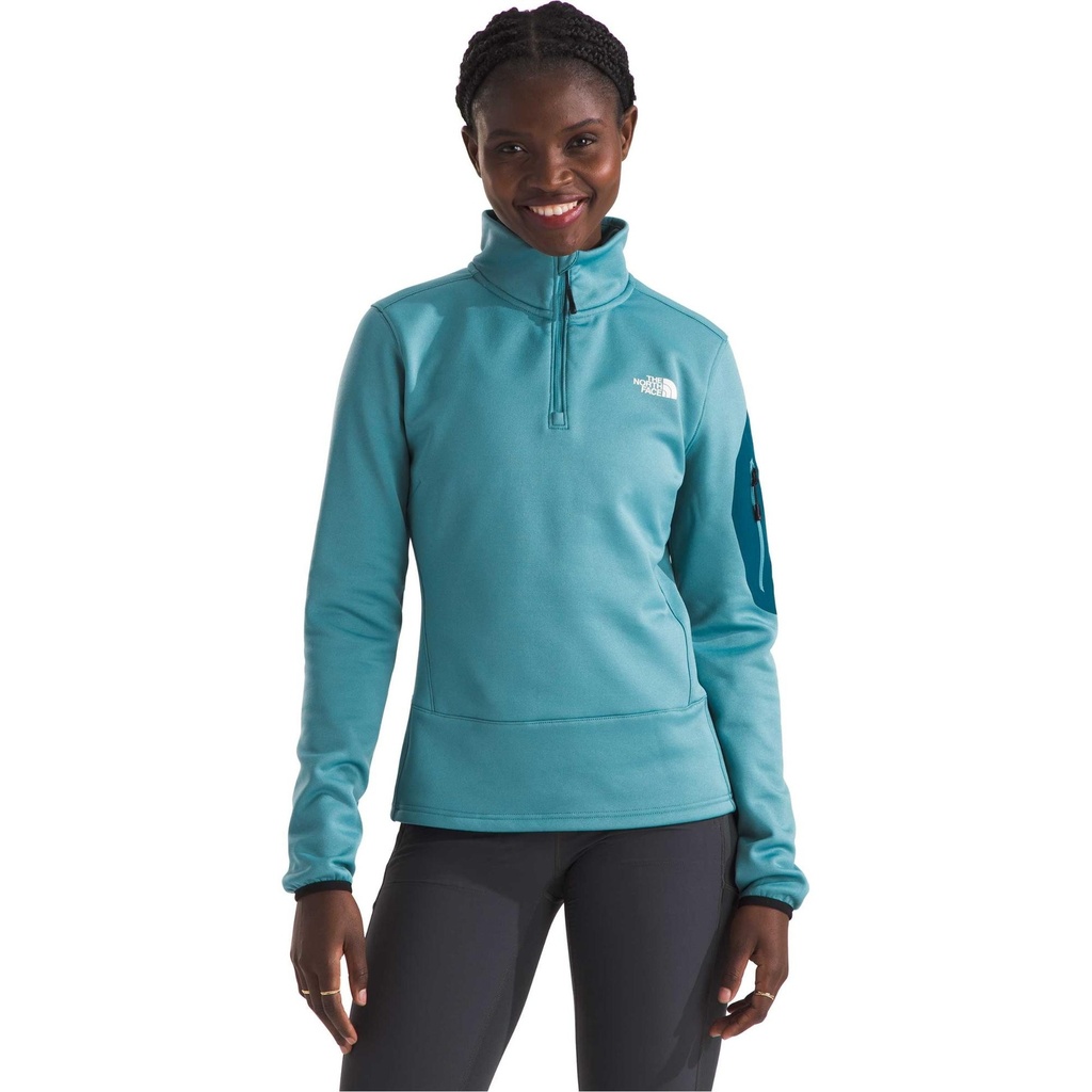 [000215690000000] The North Face Women's Mistyescape 1/4 Zip Fleece Jacket (Algae Blue/Midnight Petrol, S)