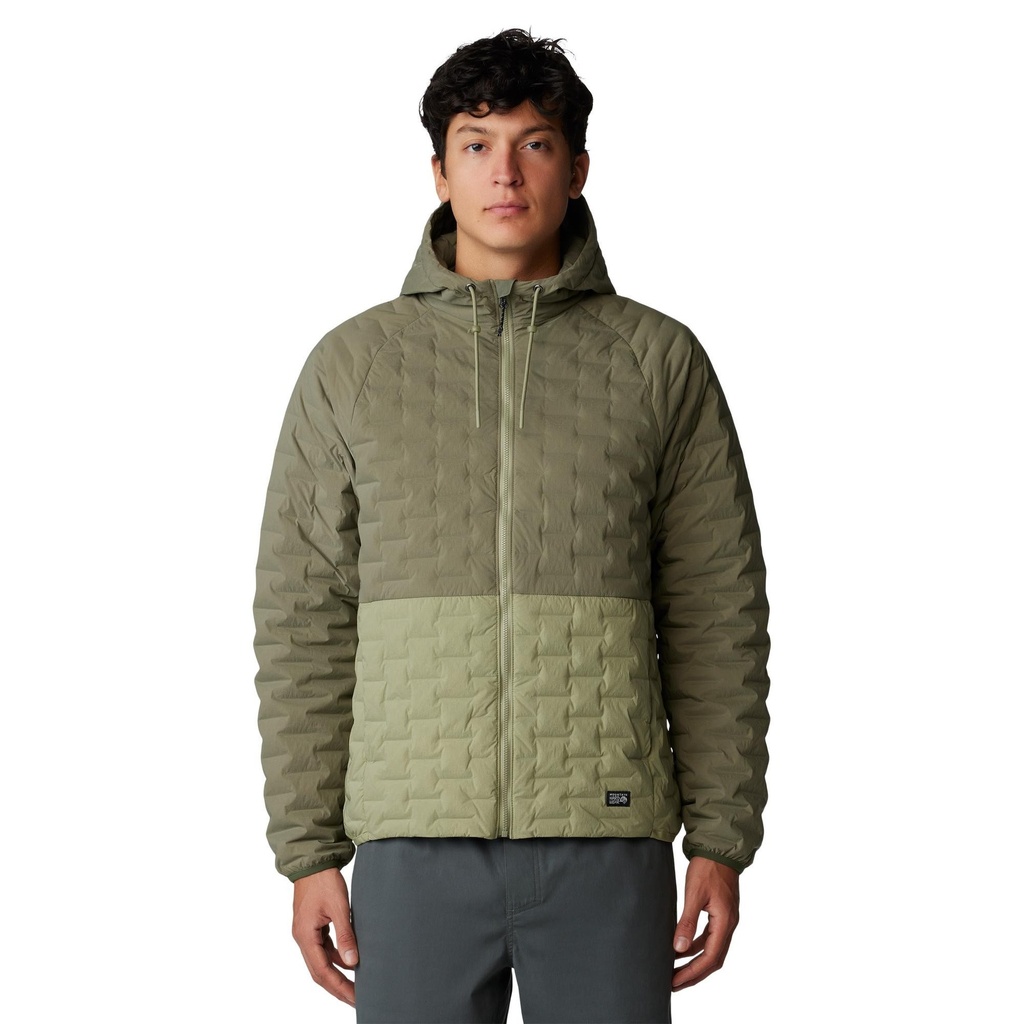 [000216114000000] Mountain Hardwear Men's Stretchdown Light Full Zip Hoodie (Stone Green/Mantis Green, S)