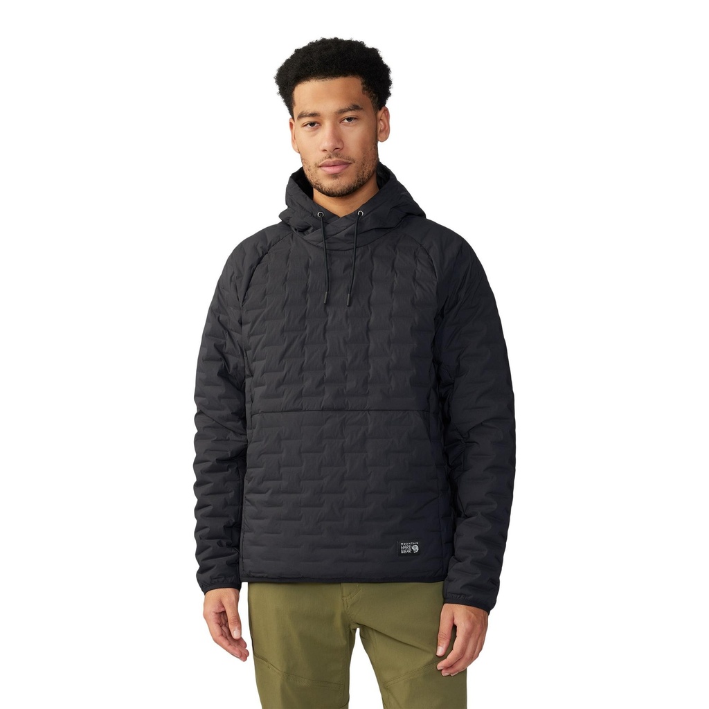 [000216115000000] Mountain Hardwear Men's Stretchdown Light Pullover Hoodie (Black, S)