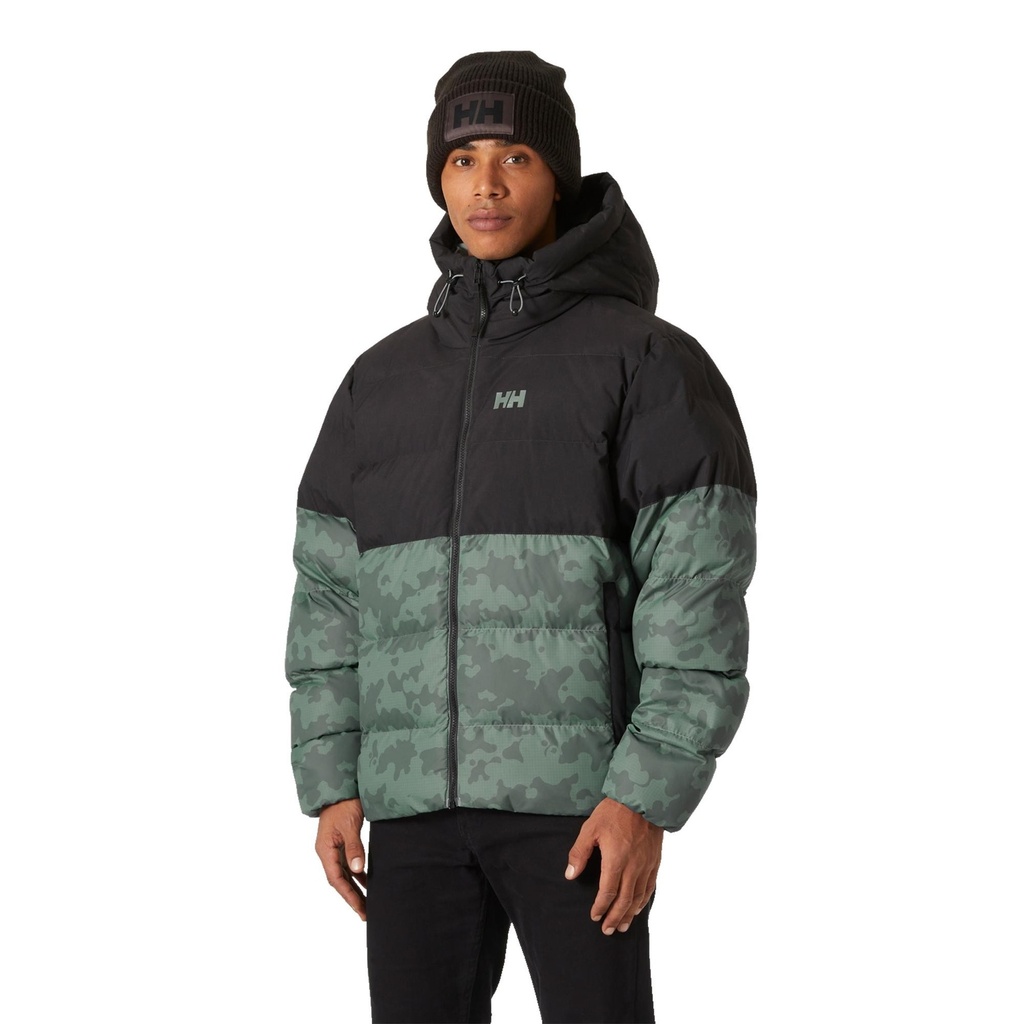 [000216304000000] Helly Hansen Men's Oslo Graphic Puffy Jacket (Grey Cactus URB Mono Camo, S)
