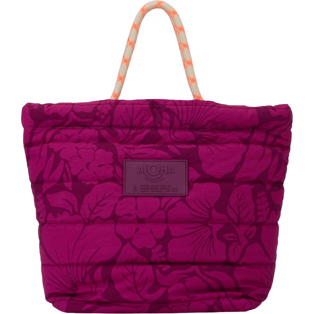 [000217922000001] Aloha Collection Large Quilted Rope Tote (Windward-Black)
