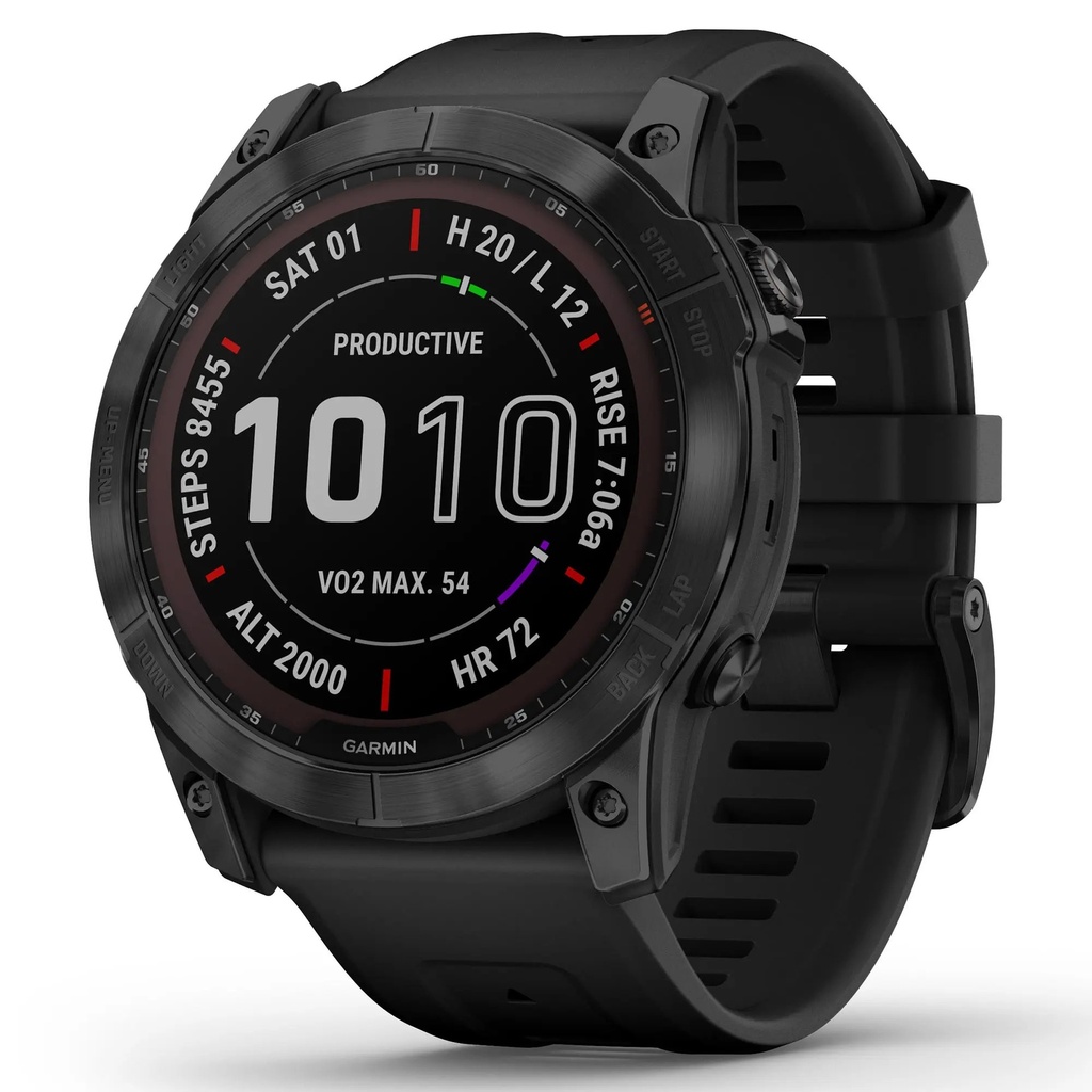 [000223389000000] Garmin fenix 7X Sapphire Solar GPS Smartwatch (Black Titanium/Black)