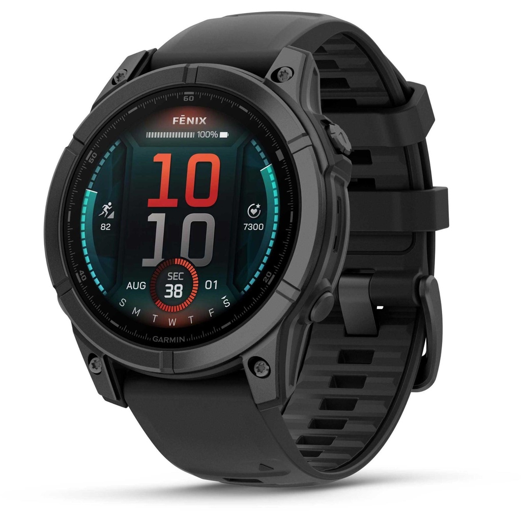 [000223448000000] Garmin fenix E - 47 mm AMOLED Multisport Smartwatch (Slate Grey Steel/Black)