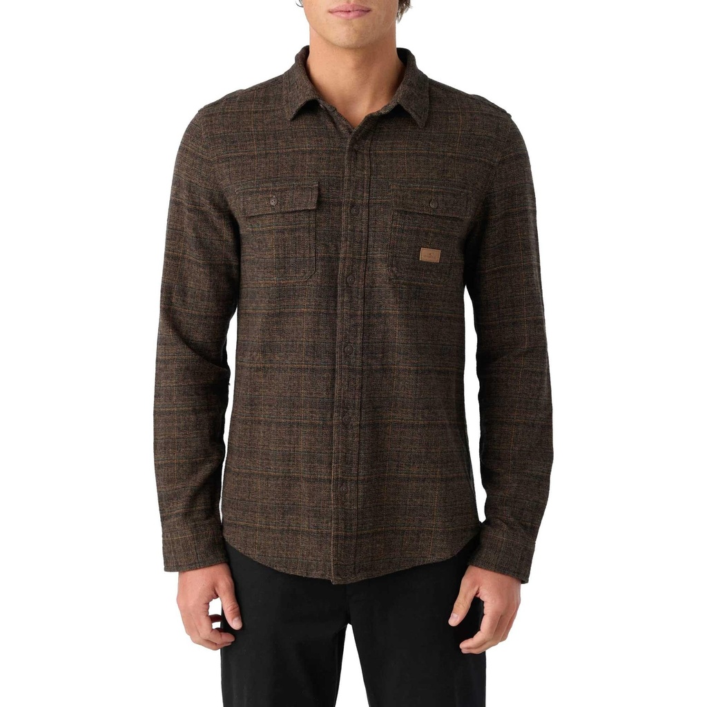 [000228708000000] O'Neill Men's Davies Flannel Standard Fit Long Sleeve Shirt (Carafe, S)