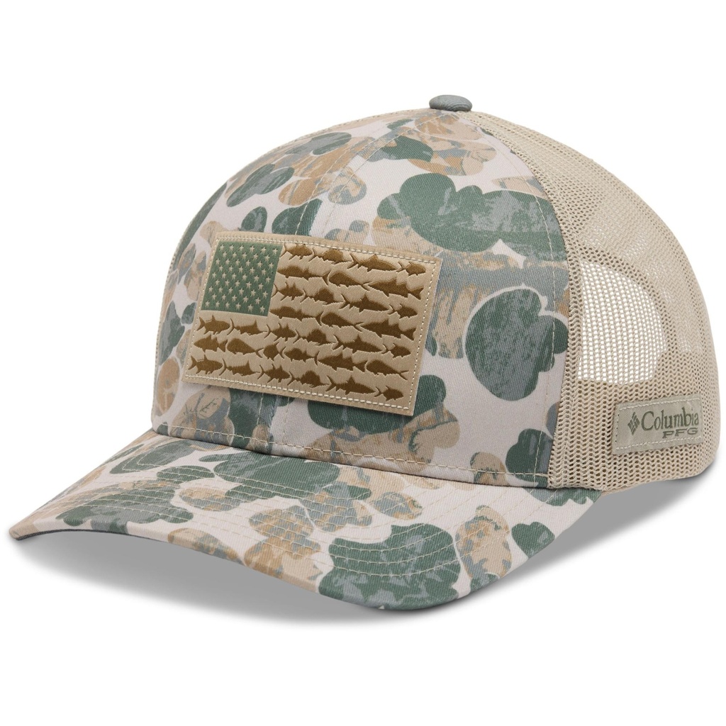 [000202592000003] Columbia Men's PFG Camo Snapback Ball Cap (Black Camo)