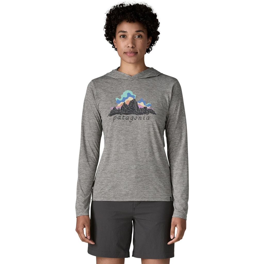 [000205617000006] Patagonia Women's Capilene Cool Fitz Roy Nimbus Daily Hoody (Steam, XS)