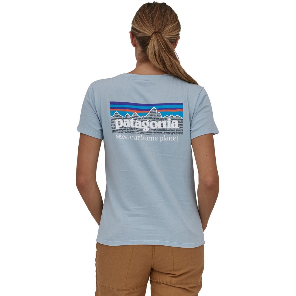 [000229693000000] Patagonia Women's P-6 Mission Organic T Shirt (Steam Blue, XS)