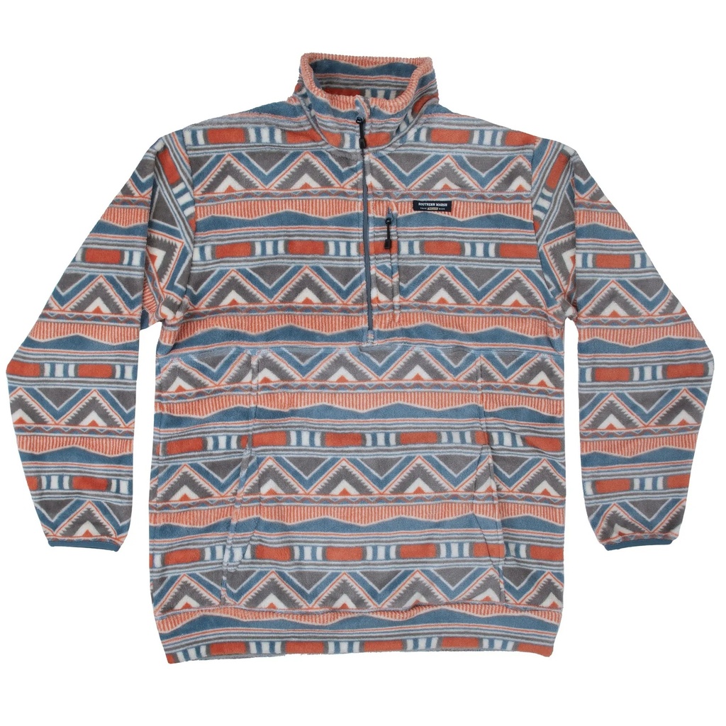 [000230435000000] Southern Marsh Men's Santiago Fleece Pullover (Slate/Burnt Taupe, S)