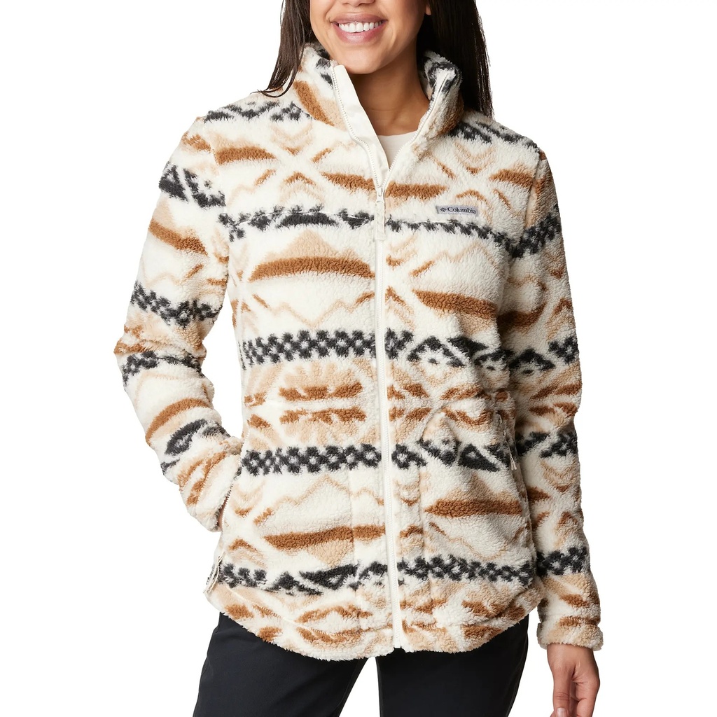 [000230612000000] Columbia Women's West Bend Full Zip Fleece Jacket (Chalk Checkered Peaks, S)