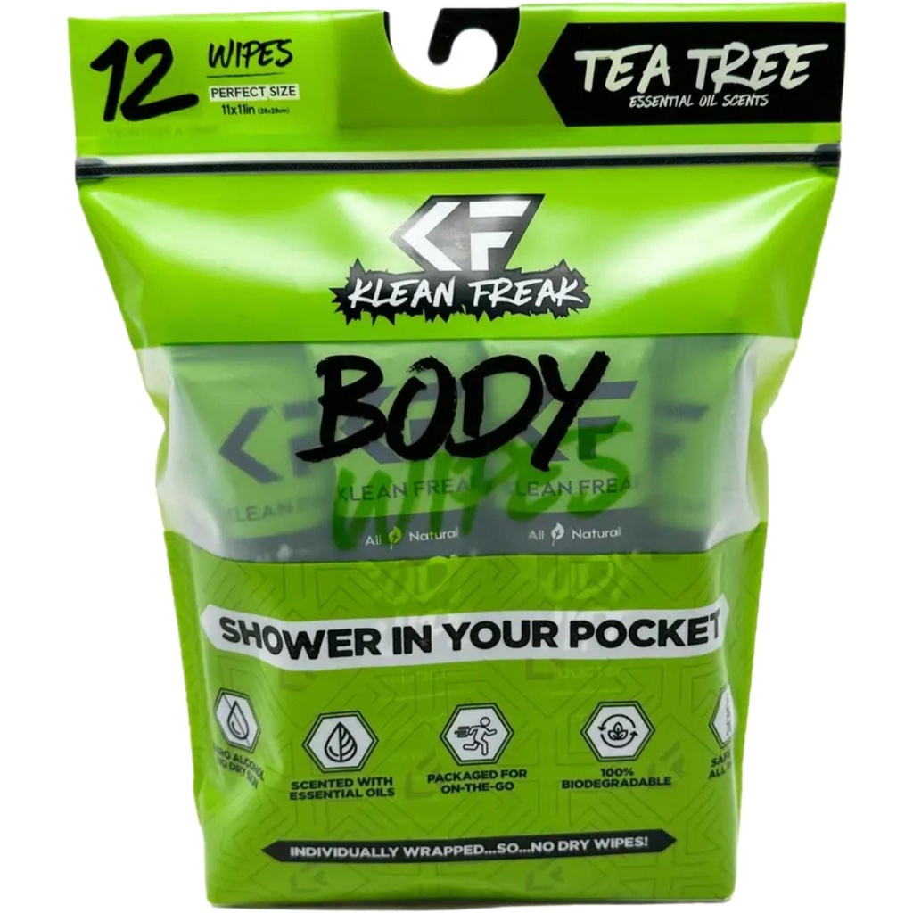 [000231207000000] Klean Freak 12 Pack Body Wipes - Tee Tree