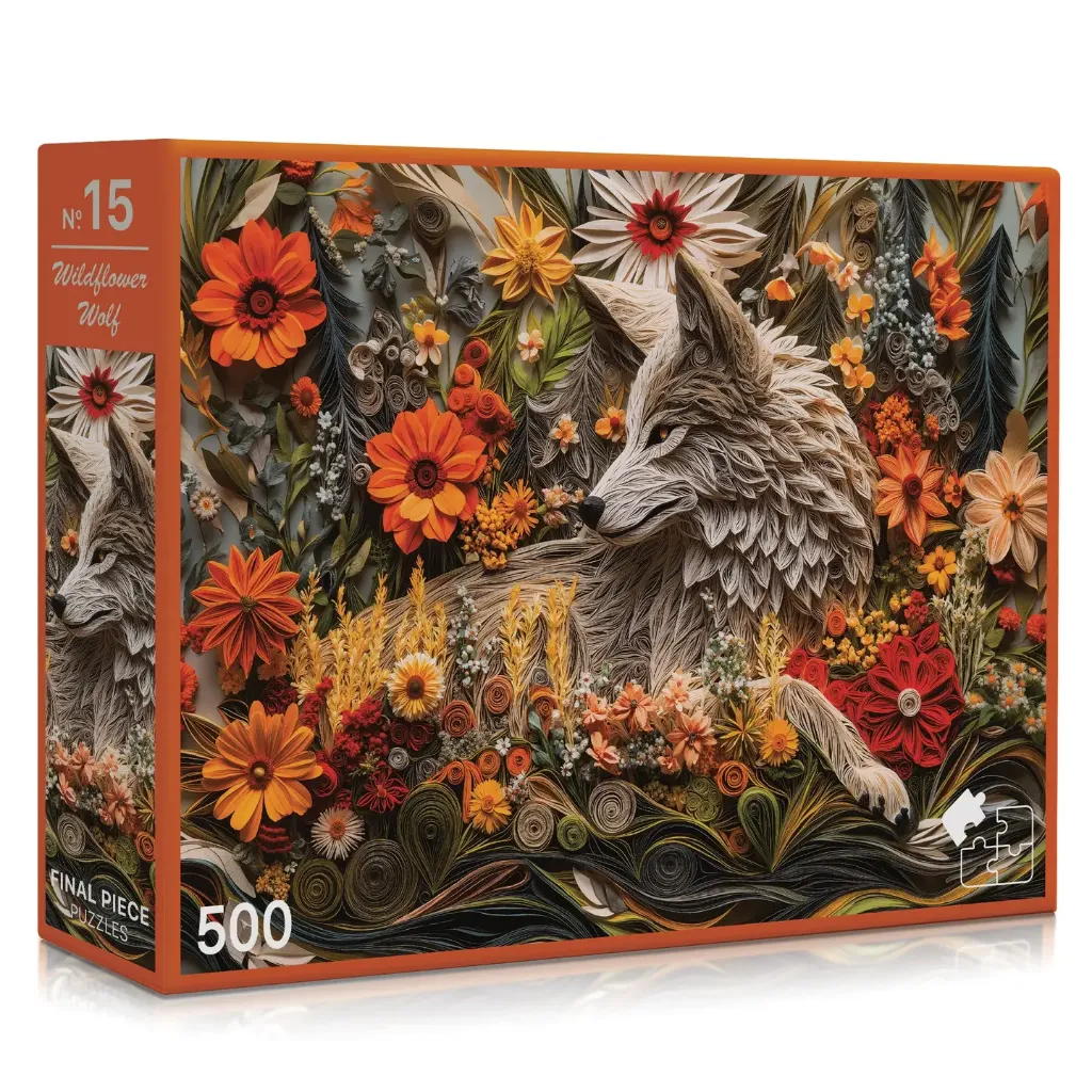 Final Piece Puzzles Wildflower Wolf - 500 Piece