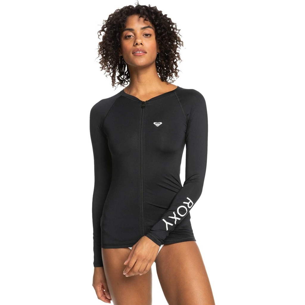 ROXY Women's New Essentials Long Sleeve Zip-Up Rashguard