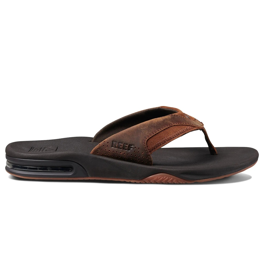 Reef Men's Leather Fanning Flip Flops