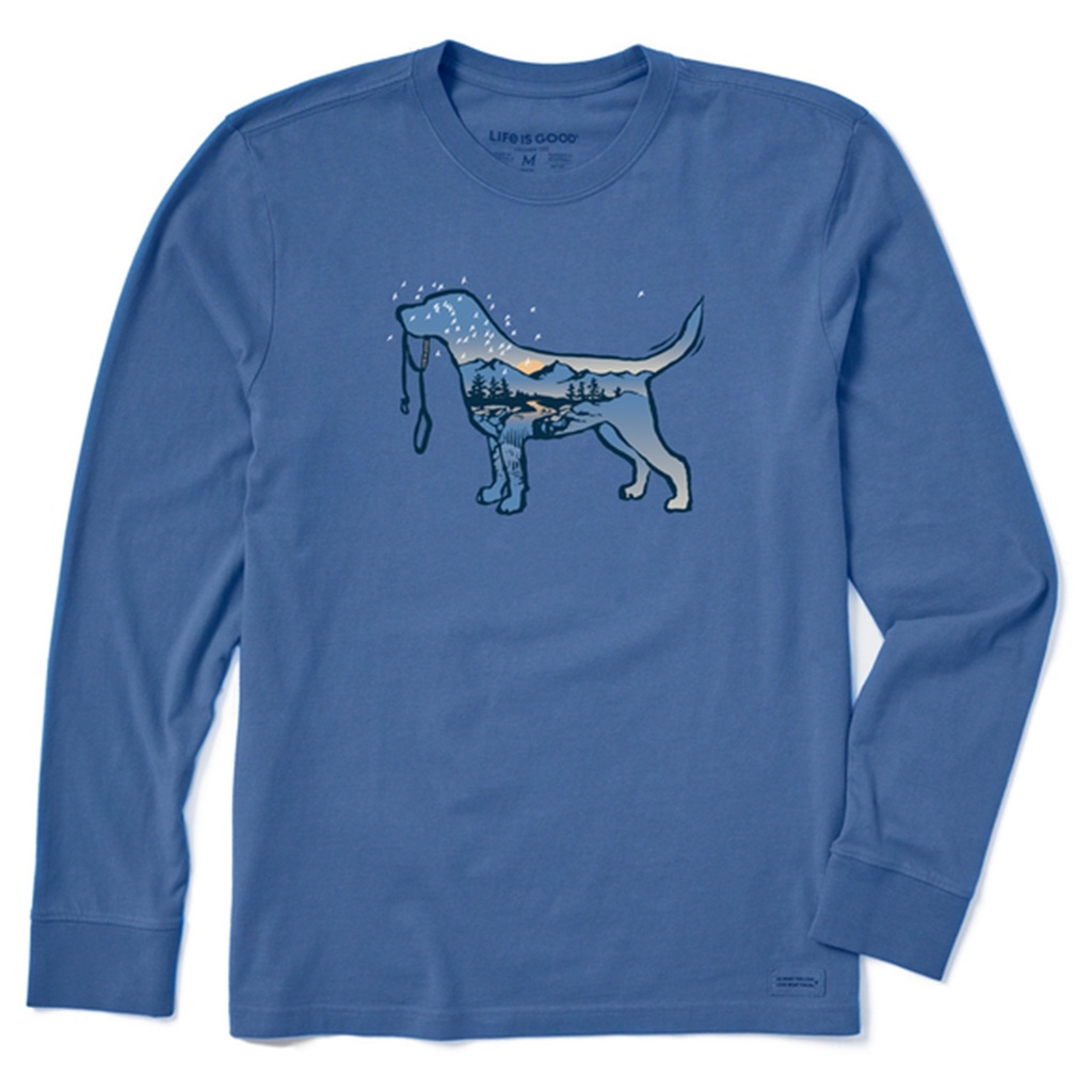 Life Is Good Men's Dogscape Long Sleeve Crusher-Lite T Shirt